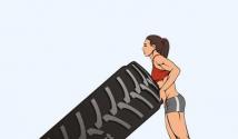 Які вправи можна виконувати з покришками